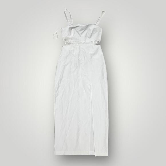 ZARA White Cutout Midi Dress - Size XS -New with Tags - Picture 1 of 6